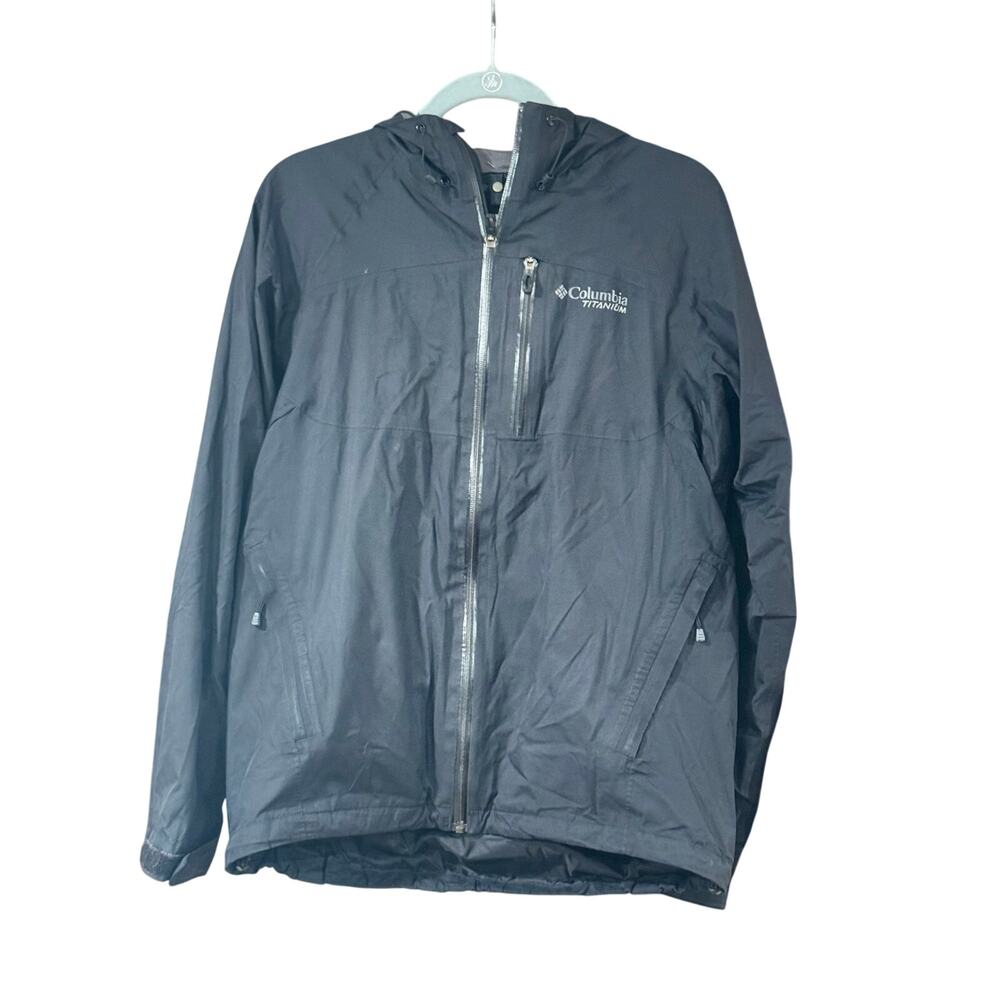 Columbia Titanium Omni-Tech Men Medium Waterproof Jacket Black Interchange Shell